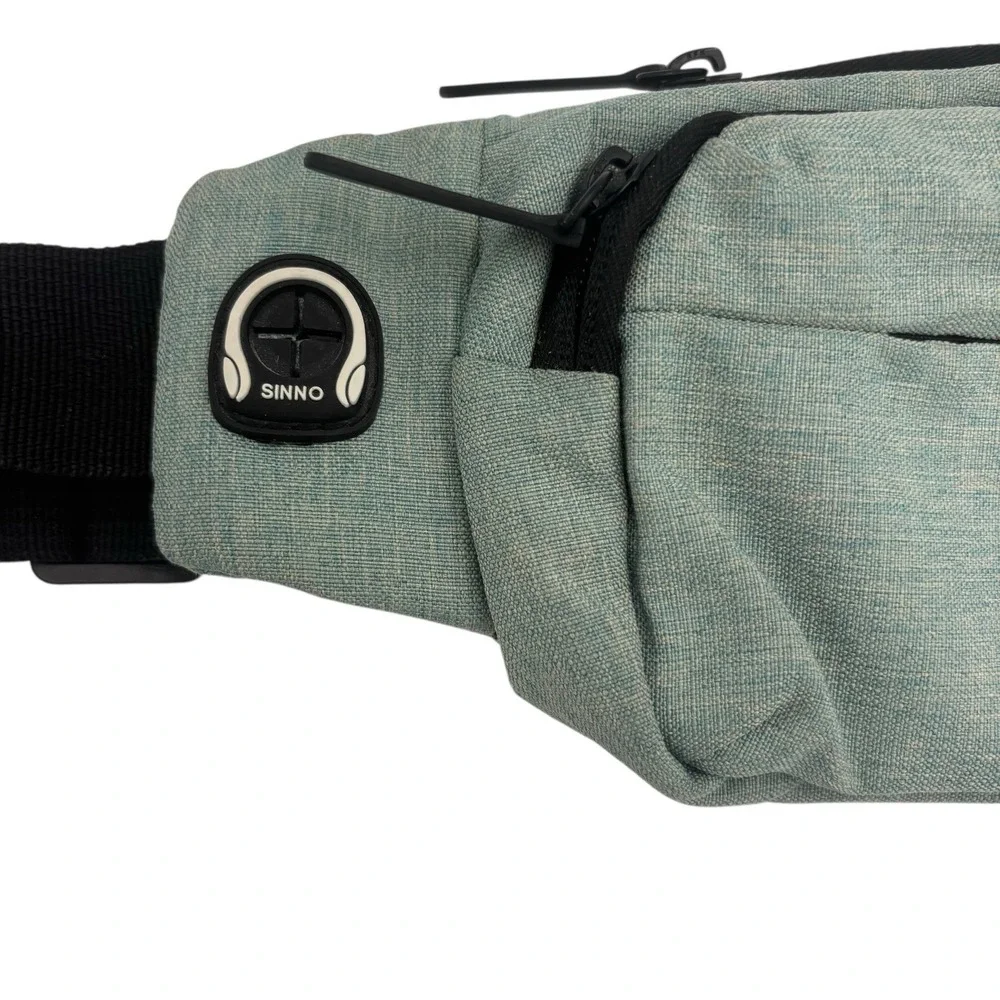 SINNO Large Crossbody Fanny Pack‎ for Women Dark Green 4 Zipper Compartments